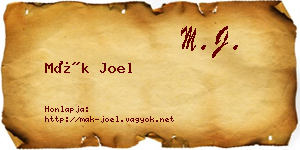 Mák Joel névjegykártya